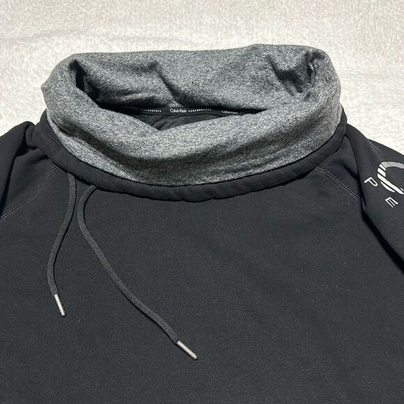 Calvin Klein Performance Funnel Neck Sweatshirt Black & Grey Size Large Like New - Picture 4 of 13